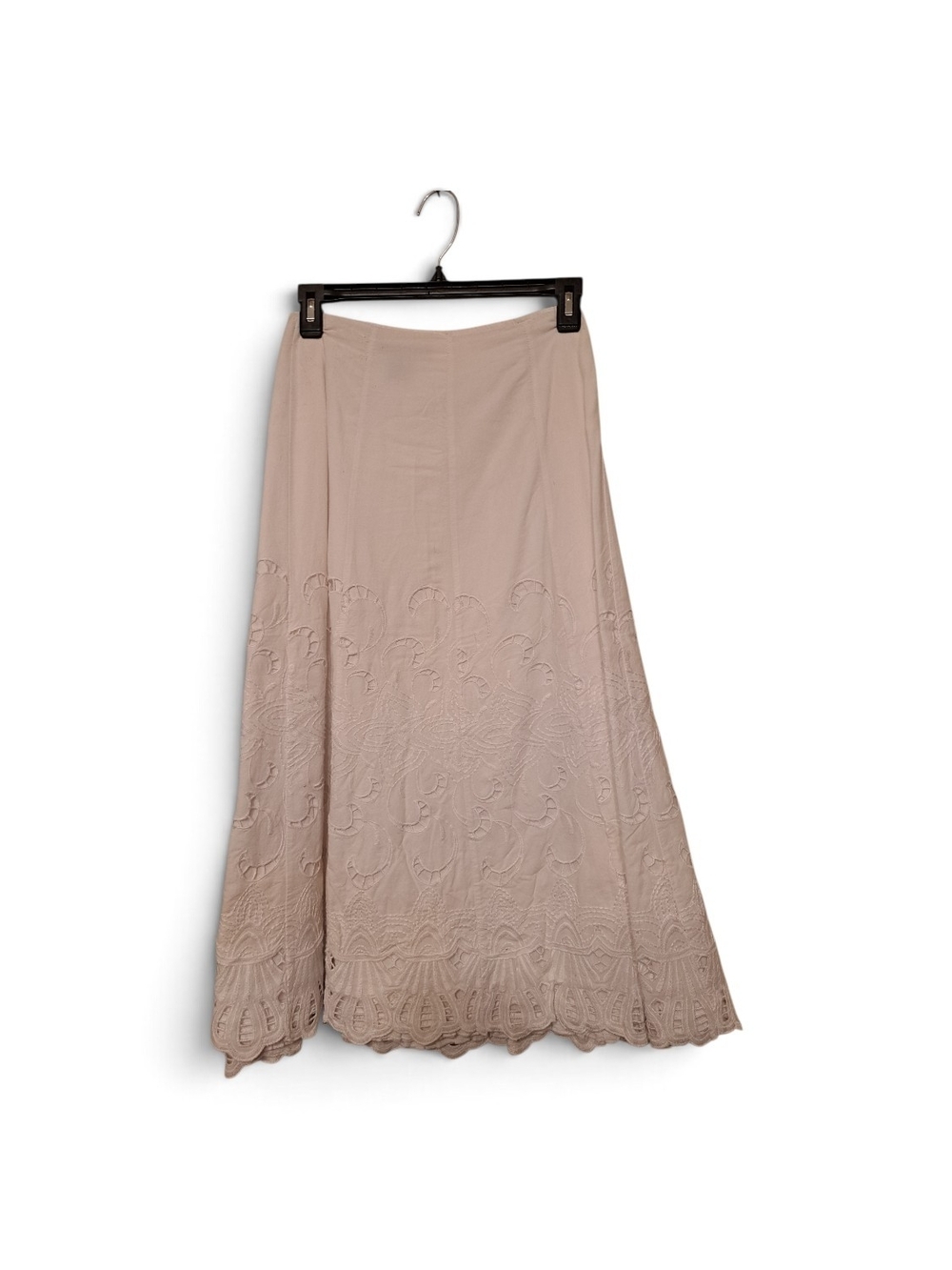 White Embroidered Maxi Skirt - Women's Flowy A-Line